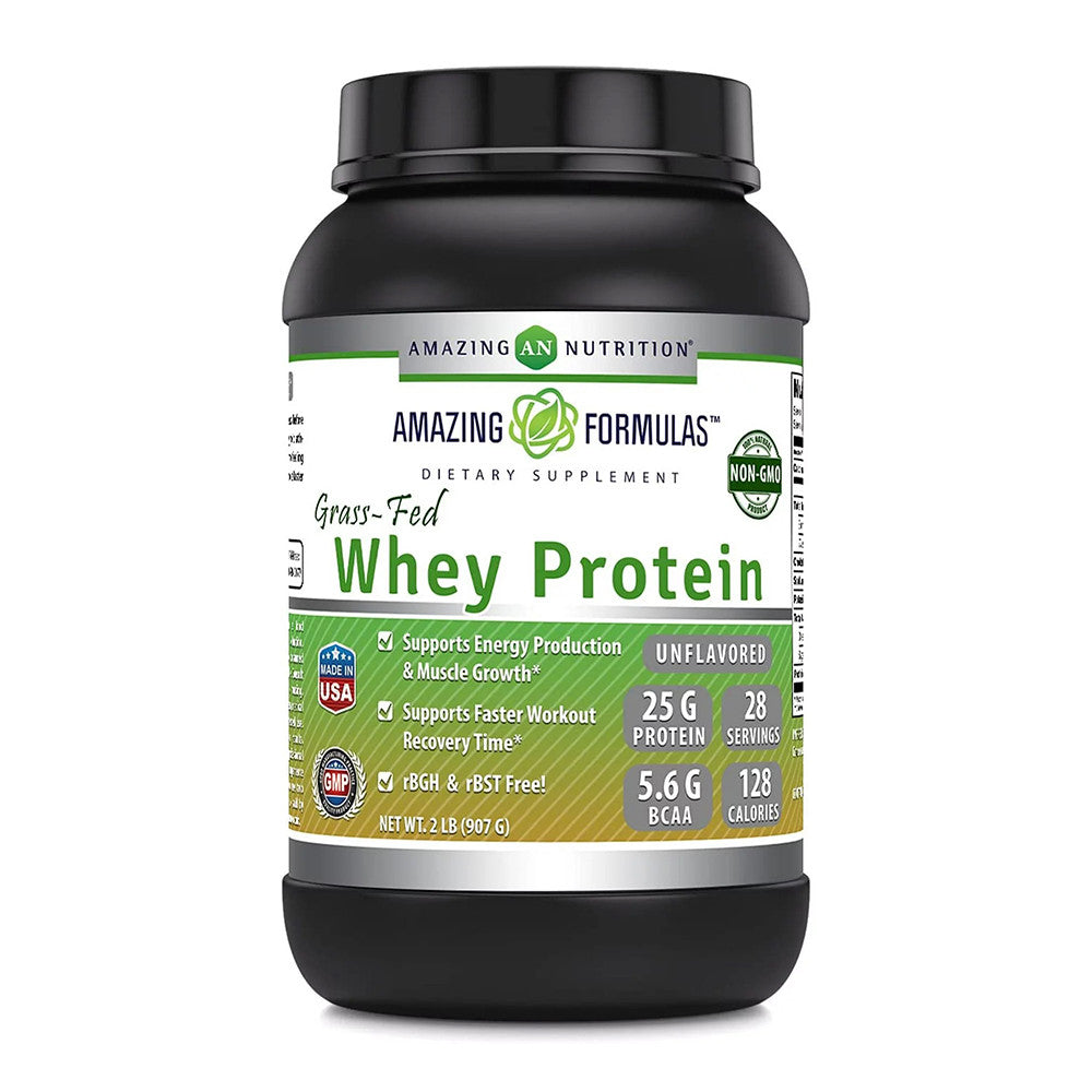 Amazing Nutrition Formulas Grass FED Whey Protein Powder for Muscle Growth, 2 Lb
